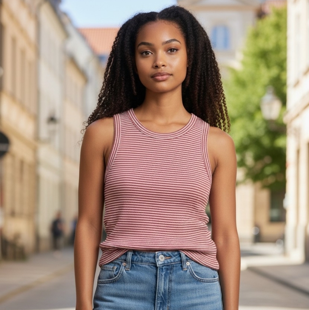 Old Navy Striped Ribbed Tank